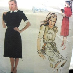 2473 VOGUE ALBERT NIPON TUCK BUTTON FLARE DRESS LENGTHS PATTERN 10; 12 OR 8 UNCUT